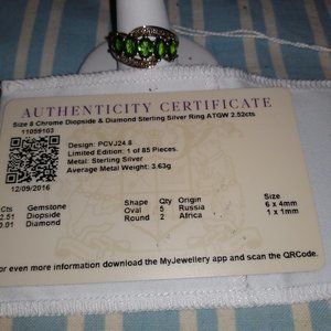 Chrome Diopside Ring Size8